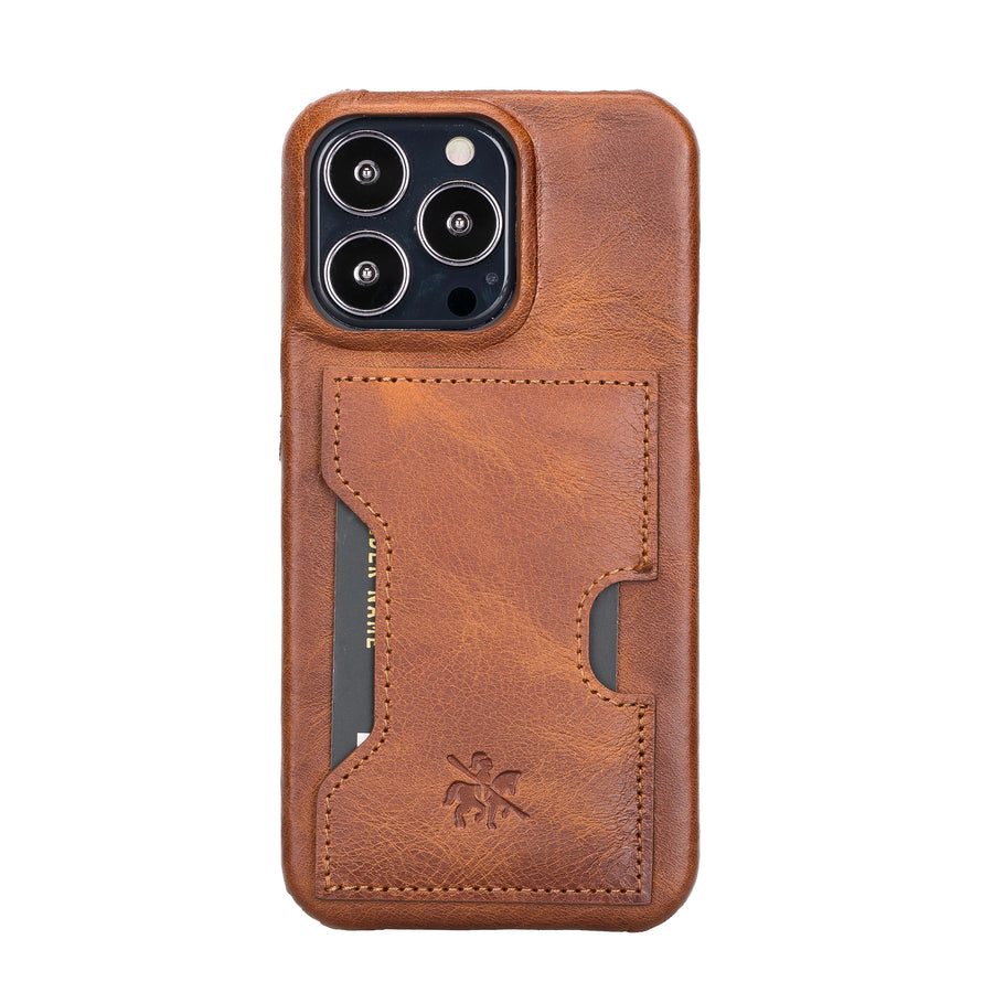 Florence Luxury Brown Leather iPhone 13 Pro Max Detachable Wallet Case with Card Holder & MagSafe - Venito - 5