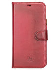 Florence Luxury Red Leather iPhone 13 Pro Max Detachable Wallet Case with Card Holder & MagSafe - Venito - 7