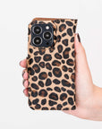 Florence Luxury Leopard Leather iPhone 13 Pro Max Detachable Wallet Case with Card Holder & MagSafe - Venito - 9