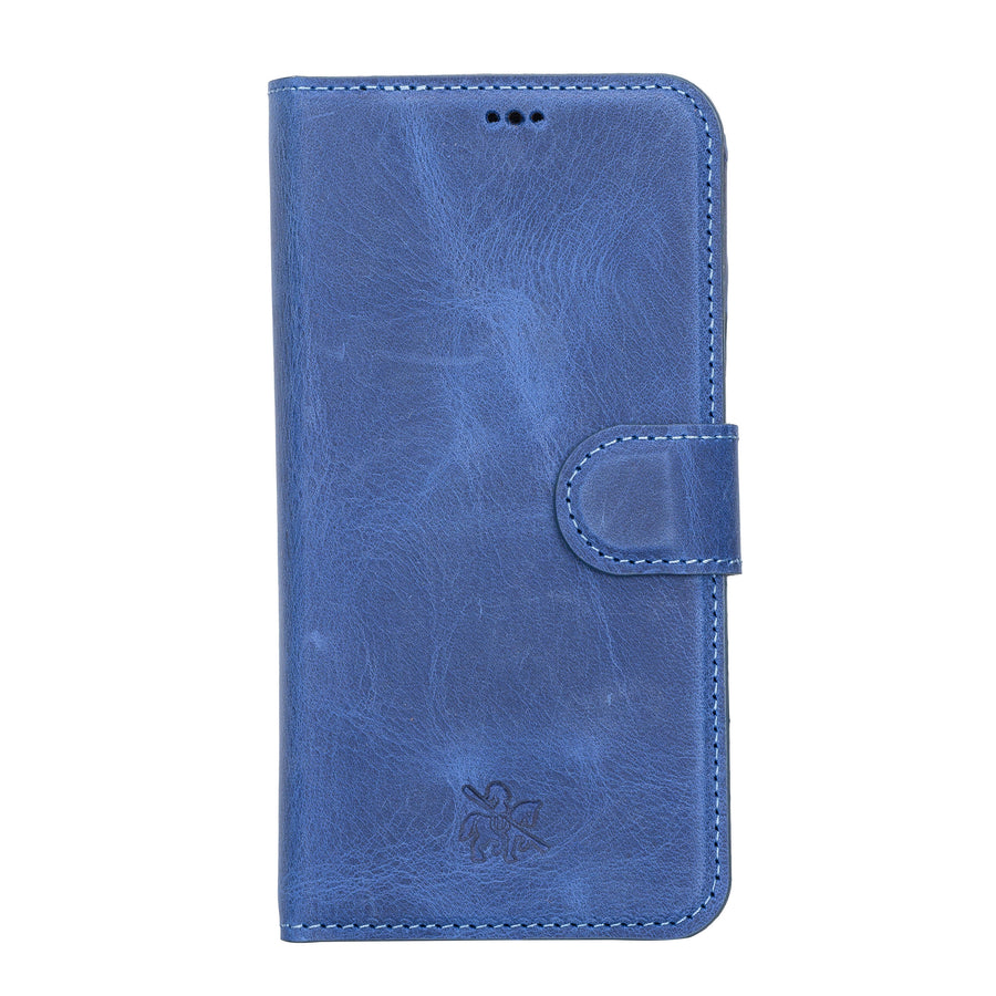 Florence Luxury Blue Leather iPhone 13 Pro Detachable Wallet Case with Card Holder & MagSafe - Venito - 7