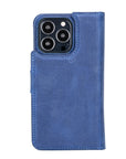 Florence Luxury Blue Leather iPhone 13 Pro Detachable Wallet Case with Card Holder & MagSafe - Venito - 8