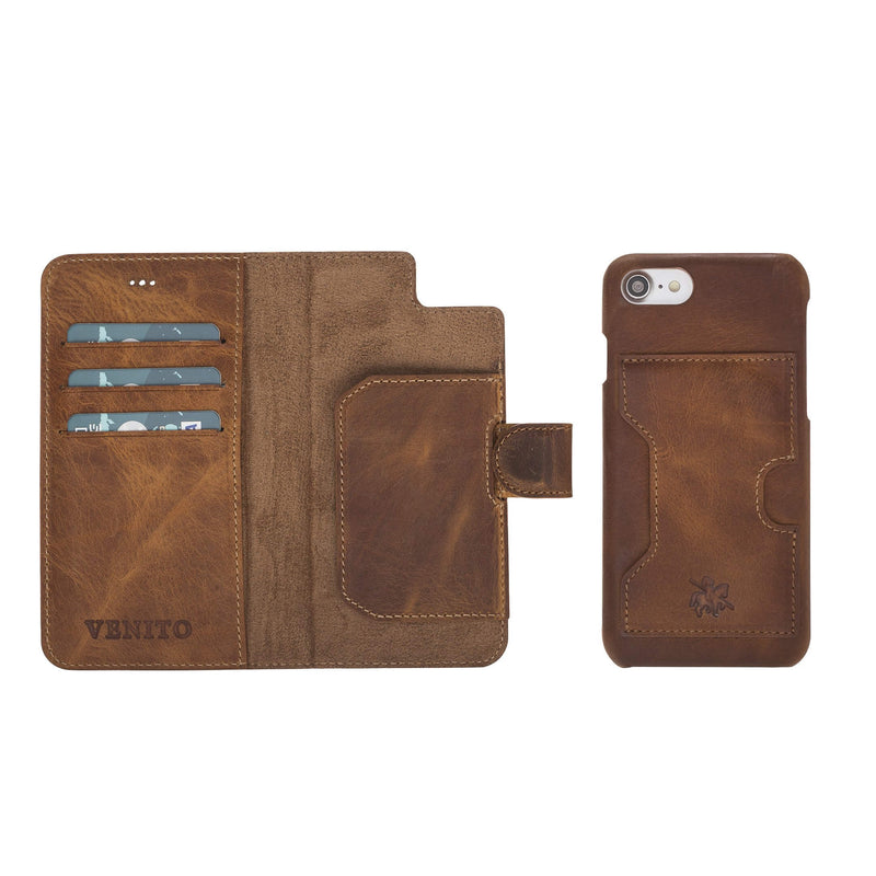 Luxury Brown Leather iPhone 6 Detachable Wallet Case with Card Holder - Venito - 1