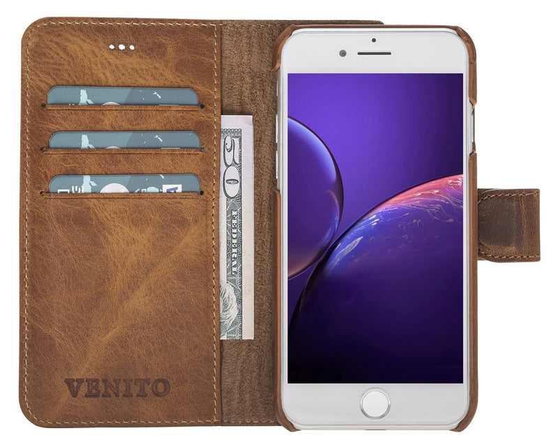 Luxury Brown Leather iPhone 6 Detachable Wallet Case with Card Holder - Venito - 3