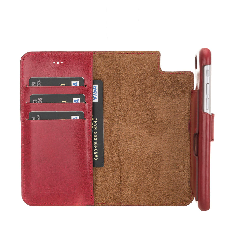 Luxury Red Leather iPhone 6 Detachable Wallet Case with Card Holder - Venito - 2