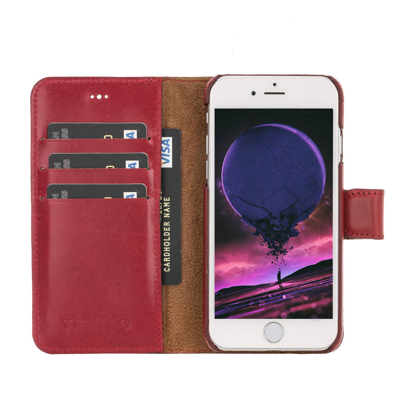 Luxury Red Leather iPhone 6 Detachable Wallet Case with Card Holder - Venito - 4