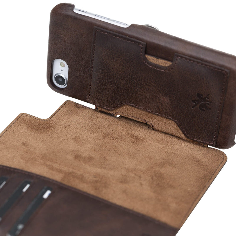 Luxury Dark Brown Leather iPhone 6 Detachable Wallet Case with Card Holder - Venito - 3