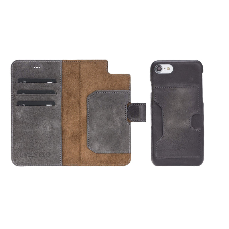 Luxury Gray Leather iPhone 6 Detachable Wallet Case with Card Holder - Venito - 1