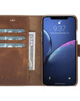 Luxury Brown Leather iPhone X Detachable Wallet Case with Card Holder - Venito - 6