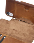 Luxury Brown Leather iPhone XR Detachable Wallet Case with Card Holder - Venito - 3