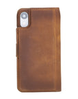 Luxury Brown Leather iPhone XR Detachable Wallet Case with Card Holder - Venito - 7