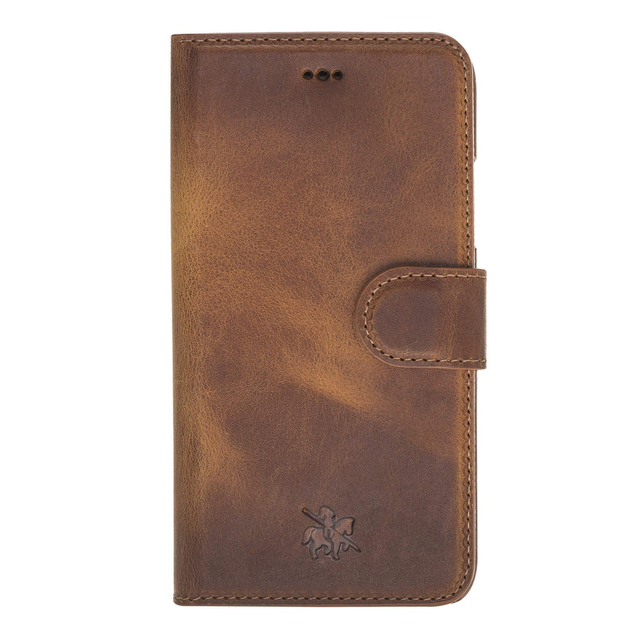 Luxury Brown Leather iPhone XS Detachable Wallet Case with Card Holder - Venito - 10