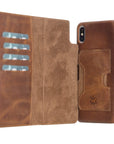 Luxury Brown Leather iPhone XS Max Detachable Wallet Case with Card Holder - Venito - 2