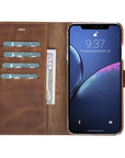 Luxury Brown Leather iPhone XS Max Detachable Wallet Case with Card Holder - Venito - 5