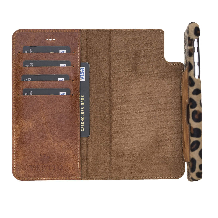 Luxury Leopard Leather iPhone XS Max Detachable Wallet Case with Card Holder - Venito - 2