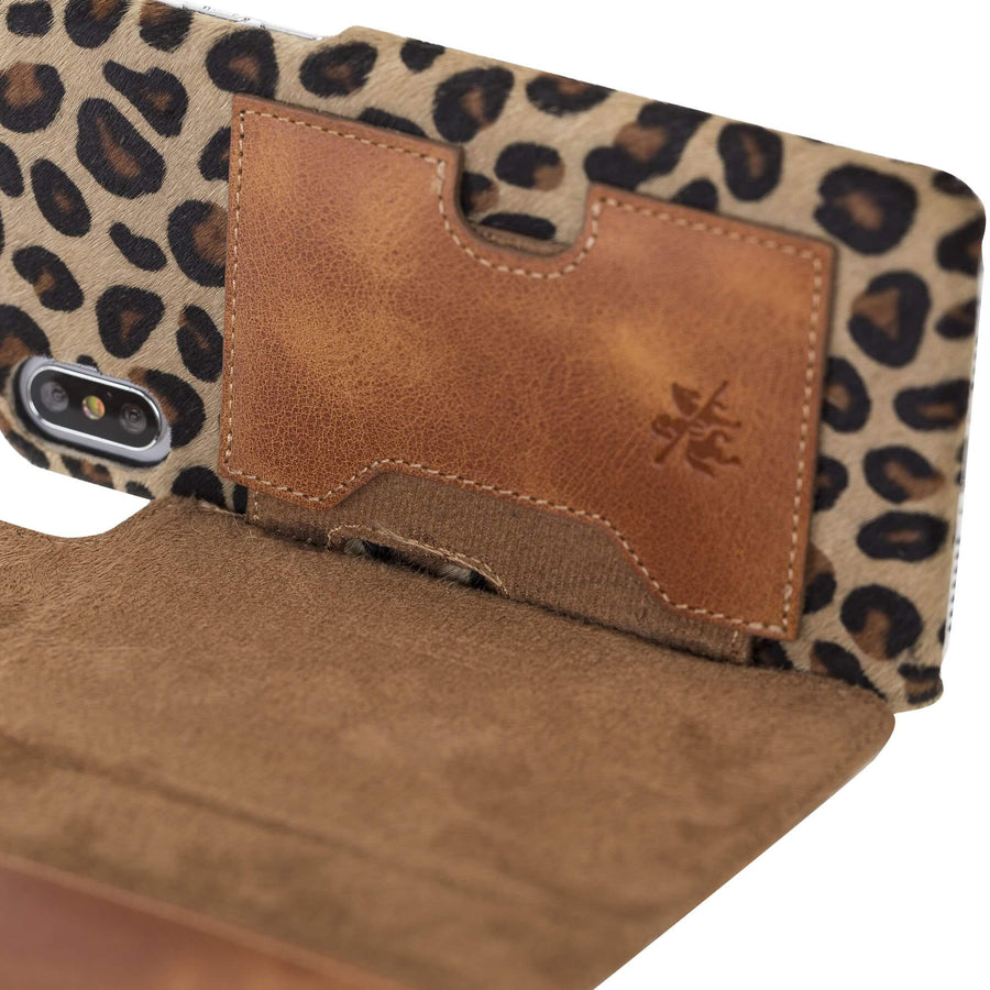 Luxury Leopard Leather iPhone XS Max Detachable Wallet Case with Card Holder - Venito - 5