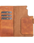 Luxury Brown Leather Samsung Galaxy S21 Detachable Wallet Case with Card Holder - Venito - 3
