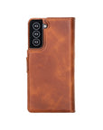 Luxury Brown Leather Samsung Galaxy S21 Detachable Wallet Case with Card Holder - Venito - 7