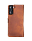 Luxury Brown Leather Samsung Galaxy S21 Plus Detachable Wallet Case with Card Holder - Venito - 7