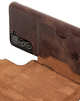 Luxury Dark Brown Leather Samsung Galaxy S21 Plus Detachable Wallet Case with Card Holder - Venito - 2