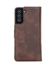 Luxury Dark Brown Leather Samsung Galaxy S21 Plus Detachable Wallet Case with Card Holder - Venito - 7