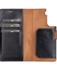 Luxury Black Leather Samsung Galaxy S21 Detachable Wallet Case with Card Holder - Venito - 3