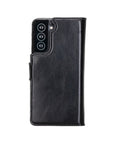Luxury Black Leather Samsung Galaxy S21 Detachable Wallet Case with Card Holder - Venito - 7