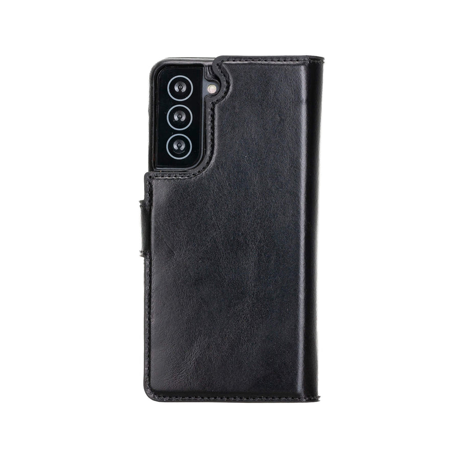 Luxury Black Leather Samsung Galaxy S21 Detachable Wallet Case with Card Holder - Venito - 7