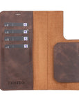 Luxury Dark Brown Leather Samsung Galaxy S21 Ultra Detachable Wallet Case with Card Holder - Venito - 3