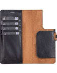 Luxury Black Leather Samsung Galaxy S21 Ultra Detachable Wallet Case with Card Holder - Venito - 3