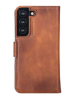 Luxury Brown Leather Samsung Galaxy S22 Detachable Wallet Case with Card Holder - Venito - 9