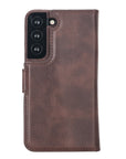 Luxury Dark Brown Leather Samsung Galaxy S22 Detachable Wallet Case with Card Holder - Venito - 9