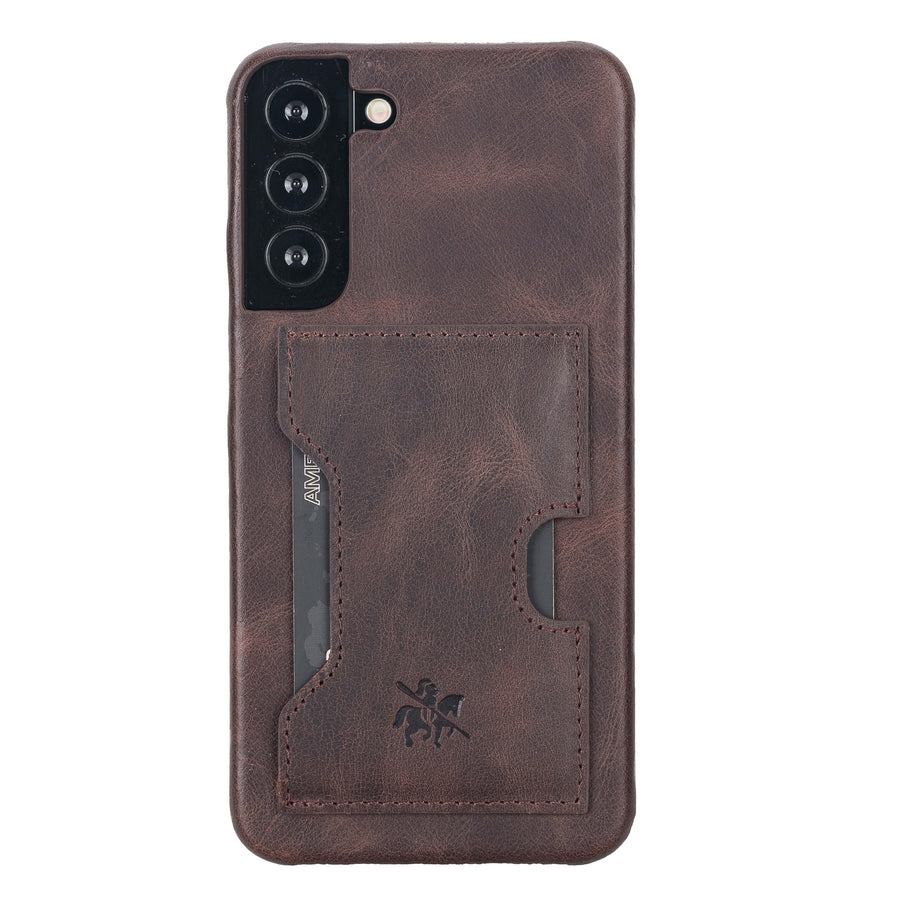 Luxury Dark Brown Leather Samsung Galaxy S22 Plus Detachable Wallet Case with Card Holder - Venito - 5
