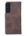 Luxury Dark Brown Leather Samsung Galaxy S22 Plus Detachable Wallet Case with Card Holder - Venito - 9
