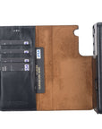Luxury Black Leather Samsung Galaxy S22 Detachable Wallet Case with Card Holder - Venito - 3