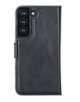 LLuxury Black Leather Samsung Galaxy S22 Detachable Wallet Case with Card Holder - Venito - 9