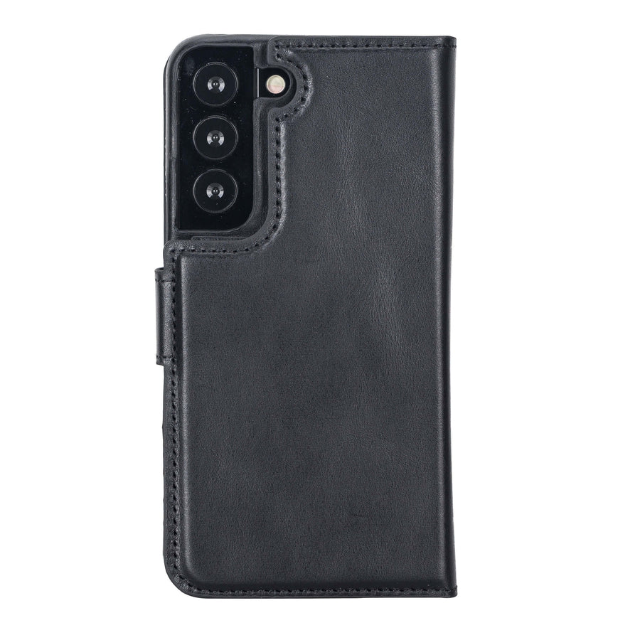 LLuxury Black Leather Samsung Galaxy S22 Detachable Wallet Case with Card Holder - Venito - 9