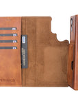 Luxury Brown Leather Samsung Galaxy S22 Ultra Detachable Wallet Case with Card Holder - Venito - 3