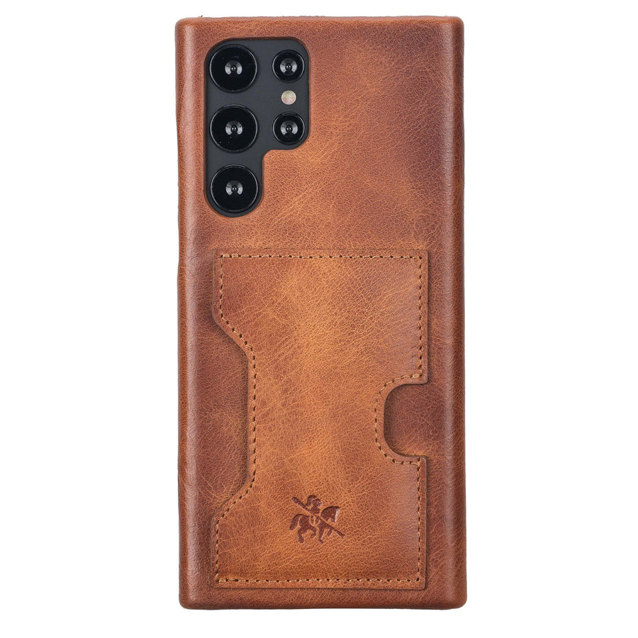 Luxury Brown Leather Samsung Galaxy S22 Ultra Detachable Wallet Case with Card Holder - Venito - 6