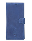 Luxury Blue Leather Samsung Galaxy S22 Ultra Detachable Wallet Case with Card Holder - Venito - 8