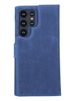 Luxury Blue Leather Samsung Galaxy S22 Ultra Detachable Wallet Case with Card Holder - Venito - 9