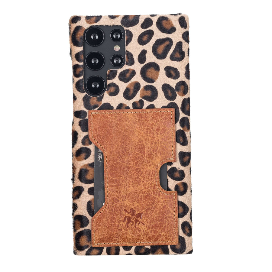 Luxury Leopard Leather Samsung Galaxy S22 Utra Wallet Case with Card Holder - Venito - 5