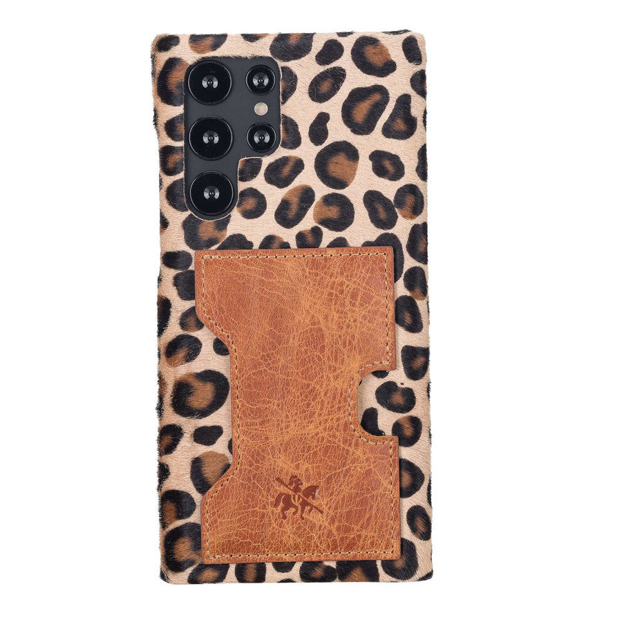 Luxury Leopard Leather Samsung Galaxy S22 Utra Wallet Case with Card Holder - Venito - 6