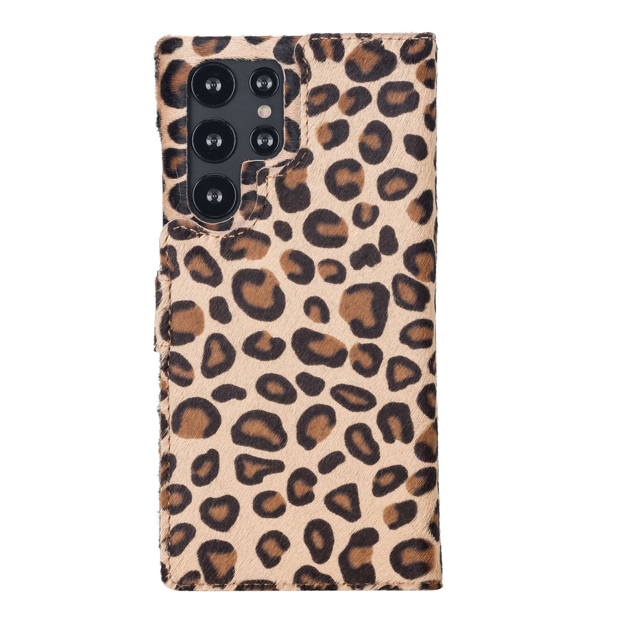 Luxury Leopard Leather Samsung Galaxy S22 Utra Wallet Case with Card Holder - Venito - 9