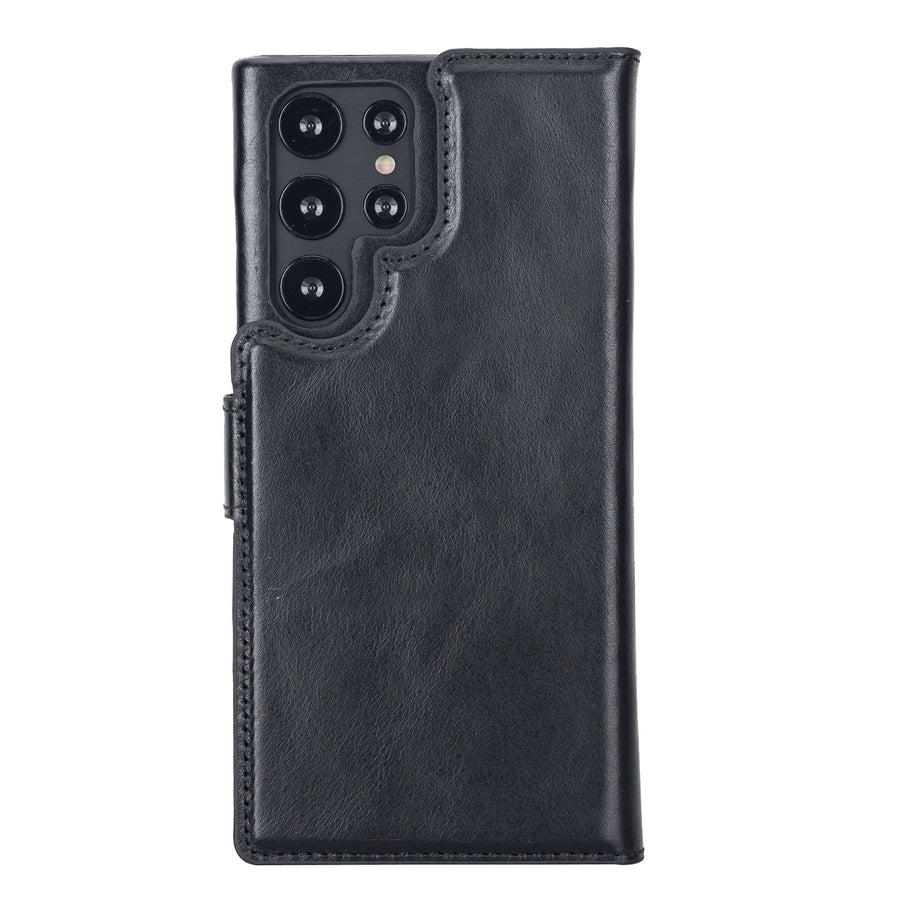Luxury Black Leather Samsung Galaxy S22 Utra Wallet Case with Card Holder - Venito - 9
