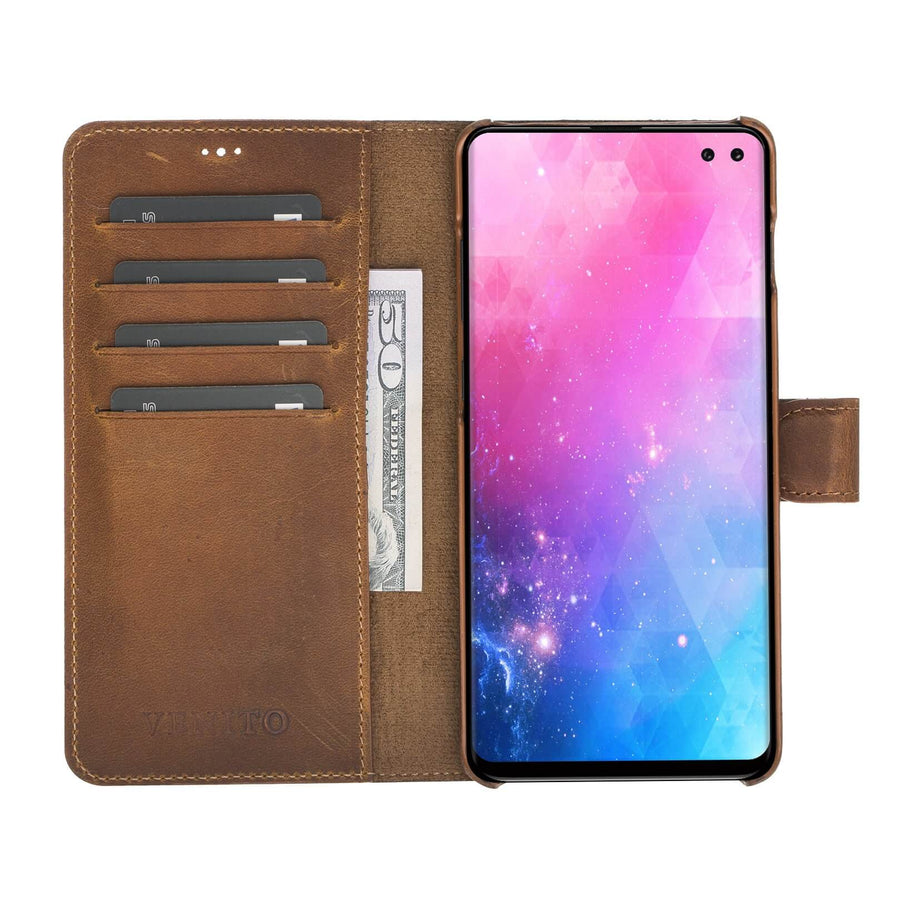 Funda tipo billetera de cuero con bloqueo RFID Florence para Samsung Galaxy S10 Plus