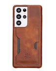 Luxury Brown Leather Samsung Galaxy S21 Ultra Detachable Wallet Case with Card Holder - Venito - 4