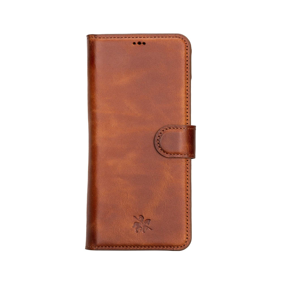 Luxury Brown Leather Samsung Galaxy S21 Ultra Detachable Wallet Case with Card Holder - Venito - 6