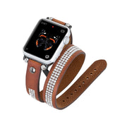 Livorno Leather Double Wrap Band Strap for Apple Watch