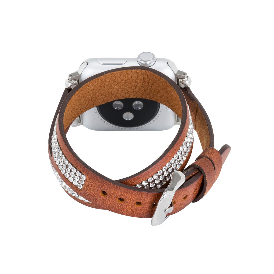 Livorno Leather Double Wrap Band Strap for Apple Watch