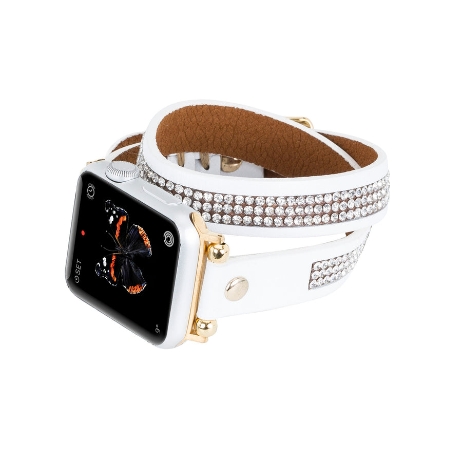 Livorno Leather Double Wrap Band Strap for Apple Watch